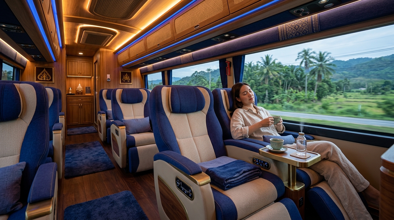 รถบัสทัวร์ Standard Class ปรับอากาศนั่งสบาย